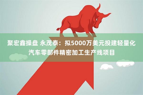 聚宏鑫操盘 永茂泰：拟5000万美元投建轻量化汽车零部件精密加工生产线项目